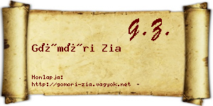 Gömöri Zia névjegykártya